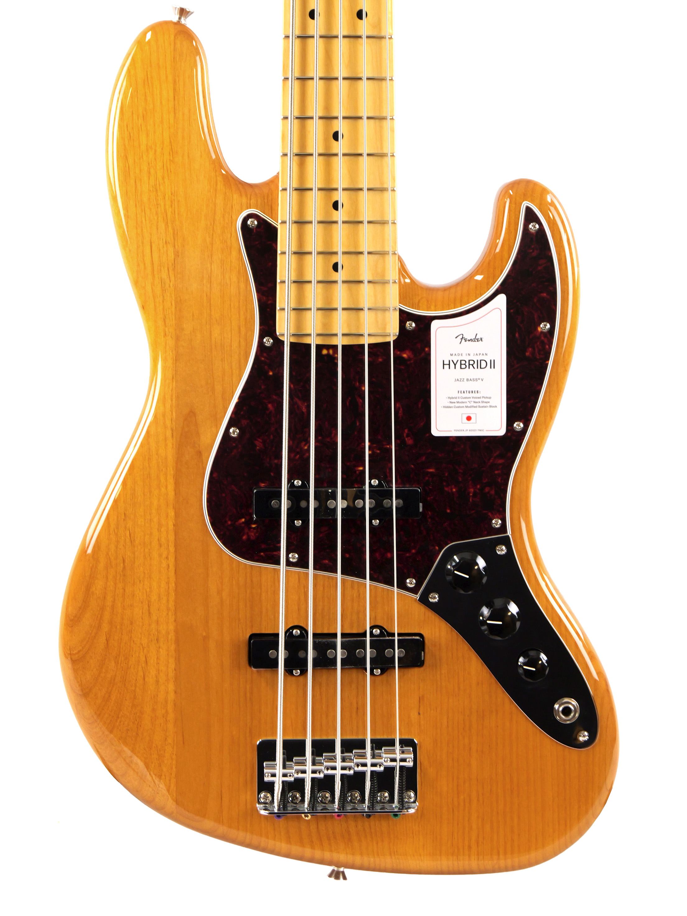 Fender Made in Japan Hybrid II Jazz Bass V  (Vintage Natural)