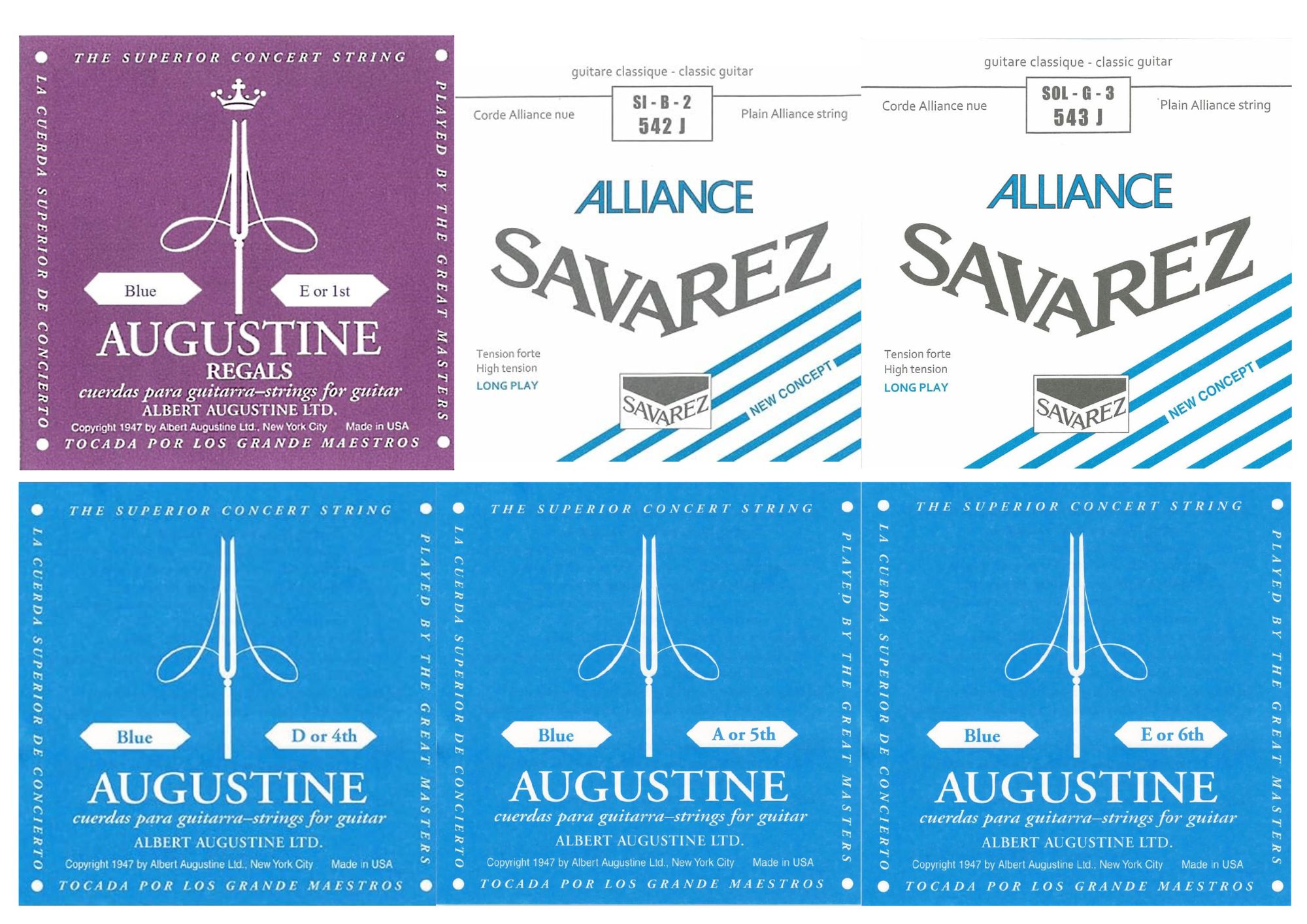 AUGUSTINE REGAL & BLUE + SAVAREZ ALLIANCE SET クラシックギター弦 【複合セット】