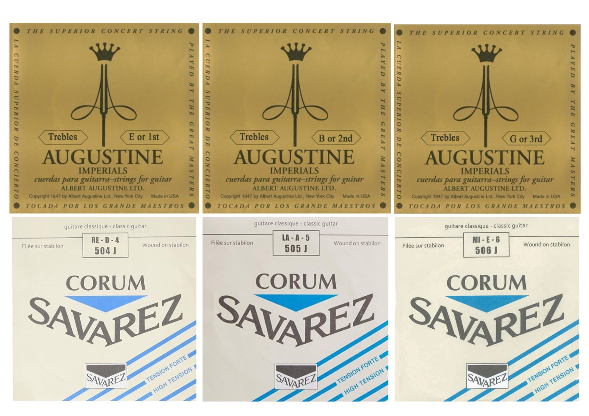 AUGUSTINE IMPERIAL + SAVAREZ CORUM SET クラシックギター弦 【複合セット】