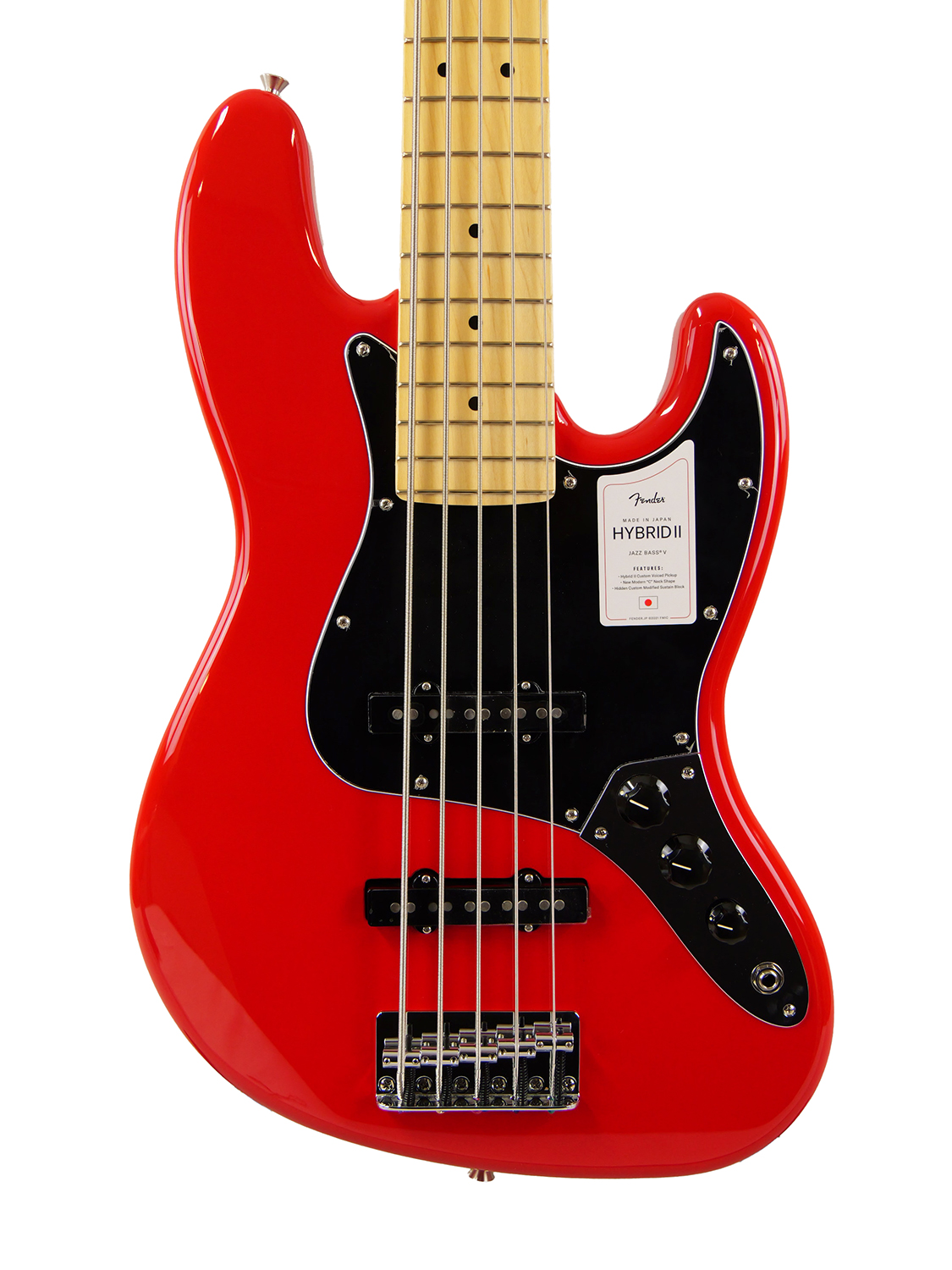 Fender Made in Japan Hybrid II Jazz Bass V (Modena Red)