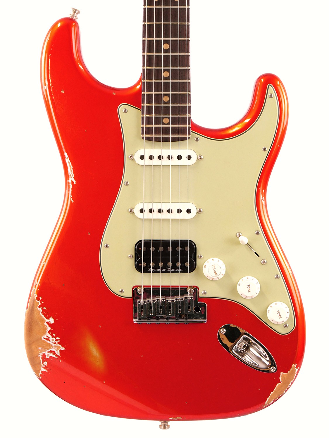 ☆Fender カスタムショップ セール実施中☆ Fender Custom Shop Custom Deluxe Stratocaster HSS HB S-1 Relic with Closet Classic Hardware (Candy Tangerine)